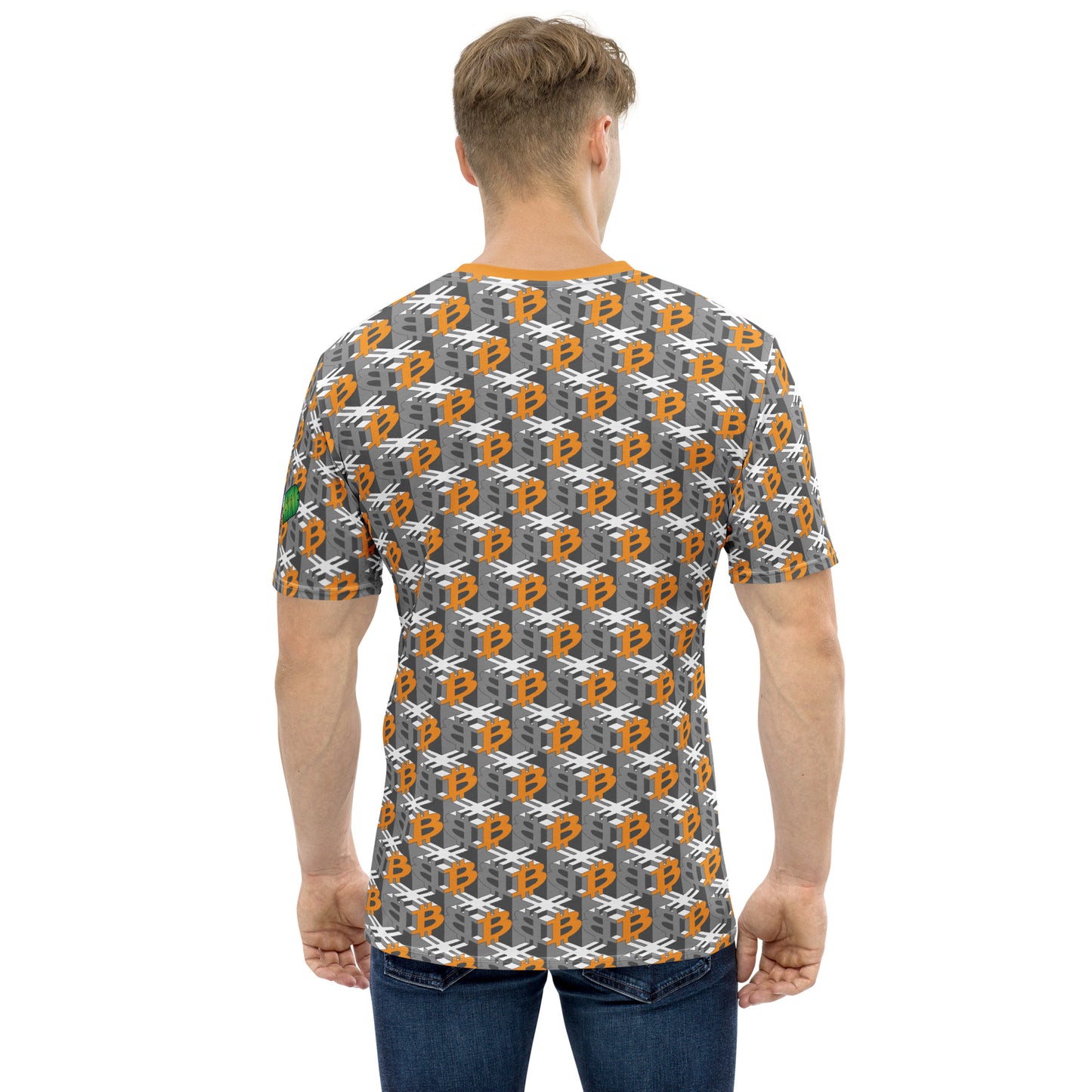 Bitcoin Dice Lattice Men's Crew Neck T-Shirt - Gray
