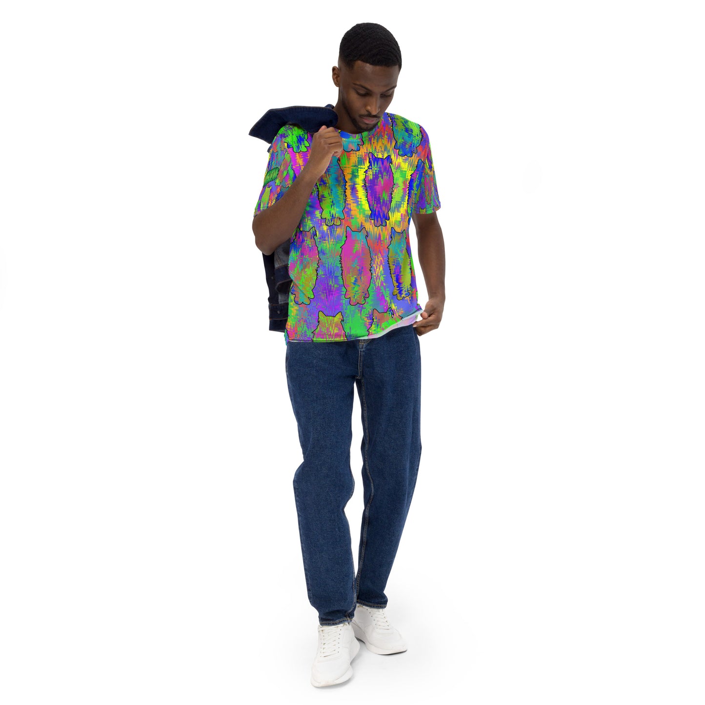 Colorful Cat Static Men's T-Shirt