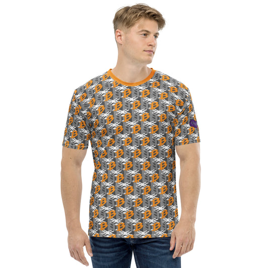 Bitcoin Dice Lattice Men's Crew Neck T-Shirt - Gray