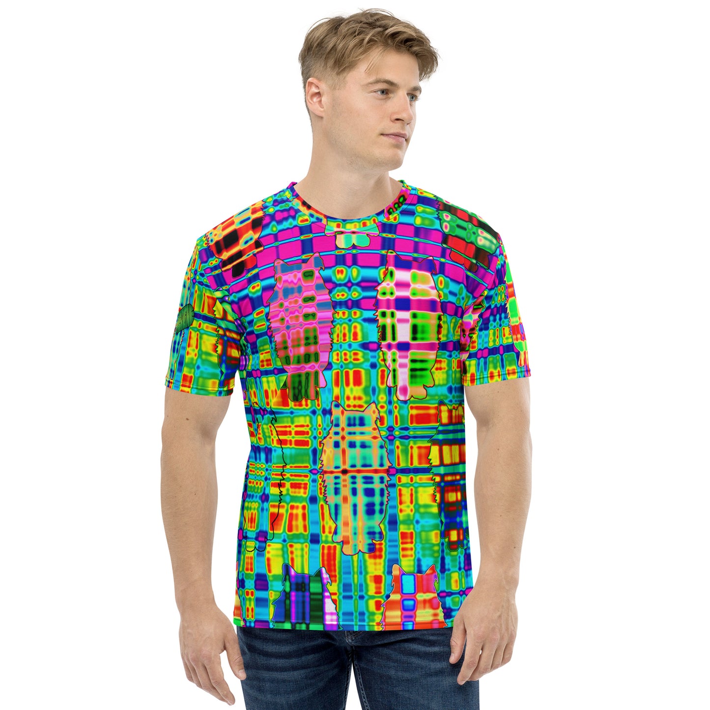 Colorful Cat Wave Men's T-Shirt
