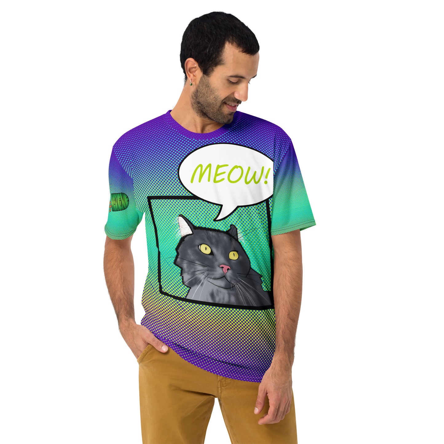 Pop Art Cat Meow Men's T-Shirt