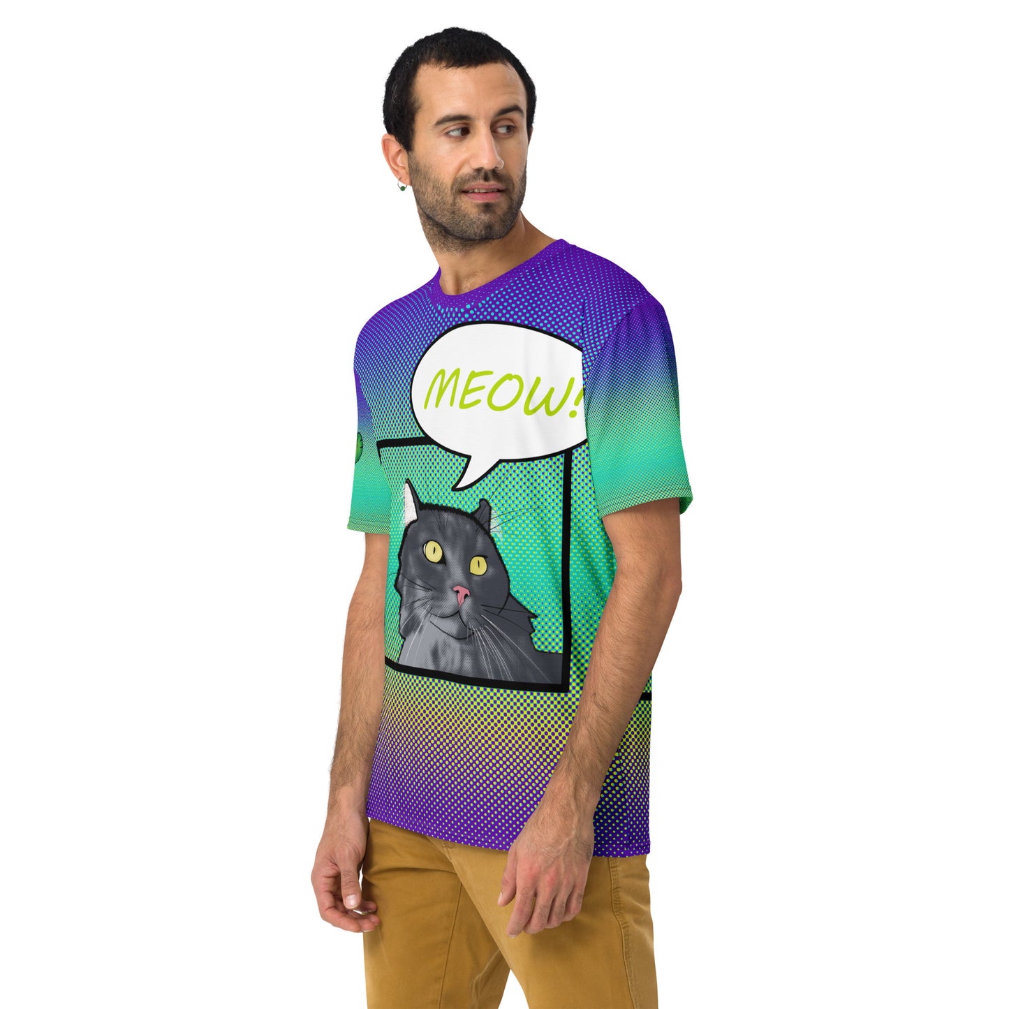 Pop Art Cat Meow Men's T-Shirt