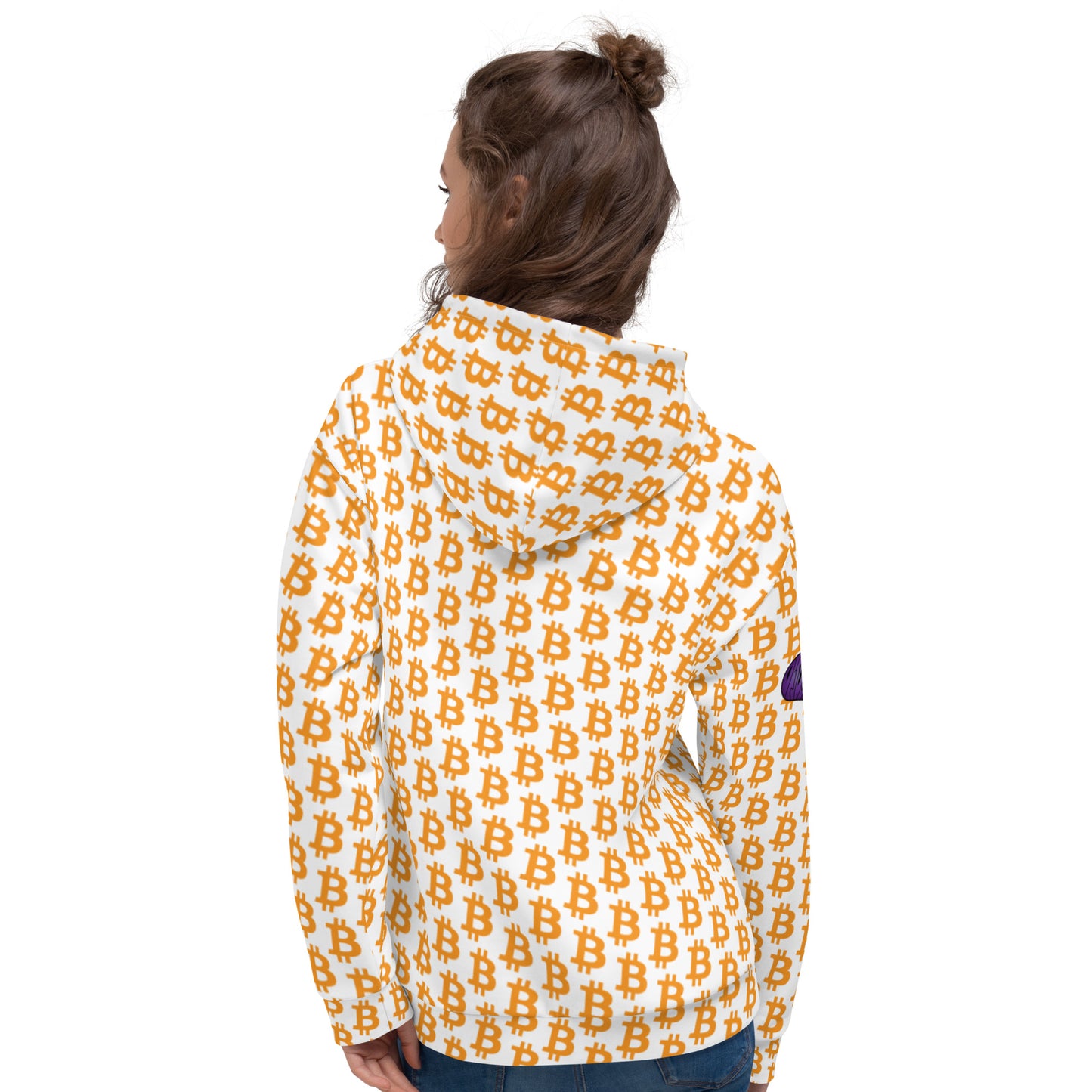 Bitcoin Polka Dot White Unisex Hoodie