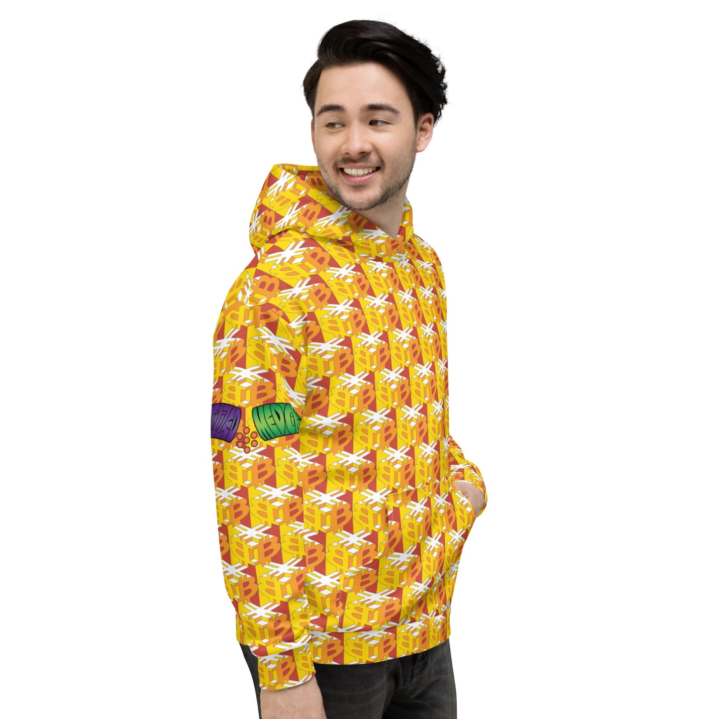 Bitcoin Dice Lattice Red All Over Print Unisex Hoodie