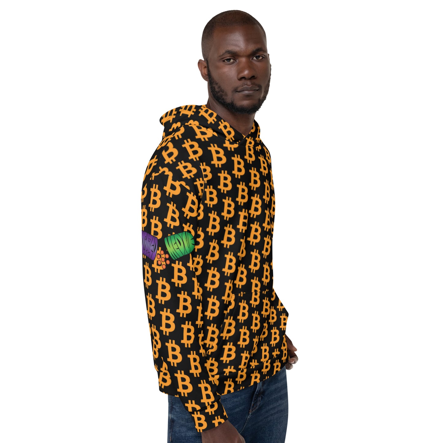 Bitcoin Polka Dot Black Unisex Hoodie