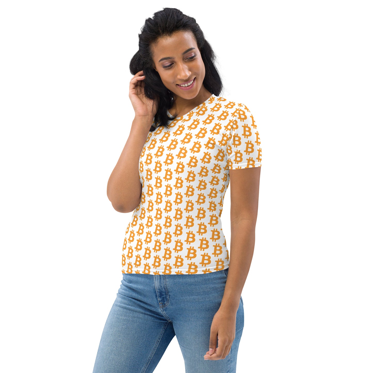Bitcoin Polka Dots White Women's T-shirt