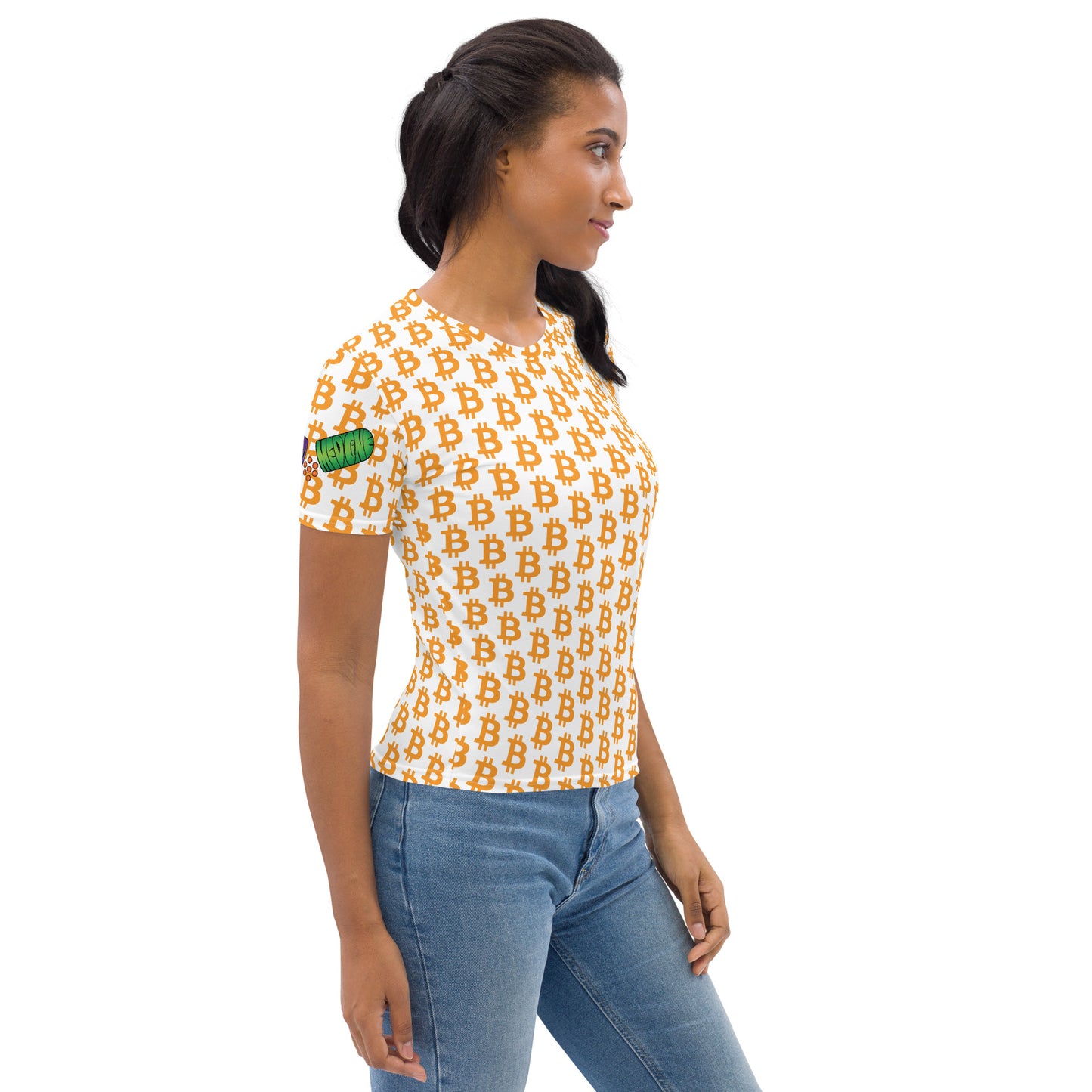 Bitcoin Polka Dots White Women's T-shirt