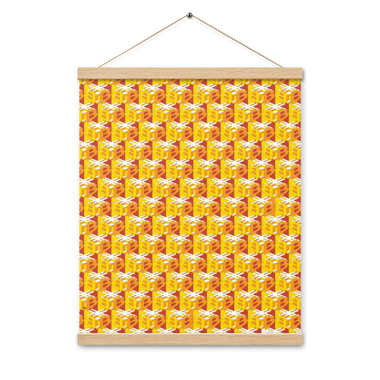 Bitcoin Dice Lattice (Red) Poster with hangers