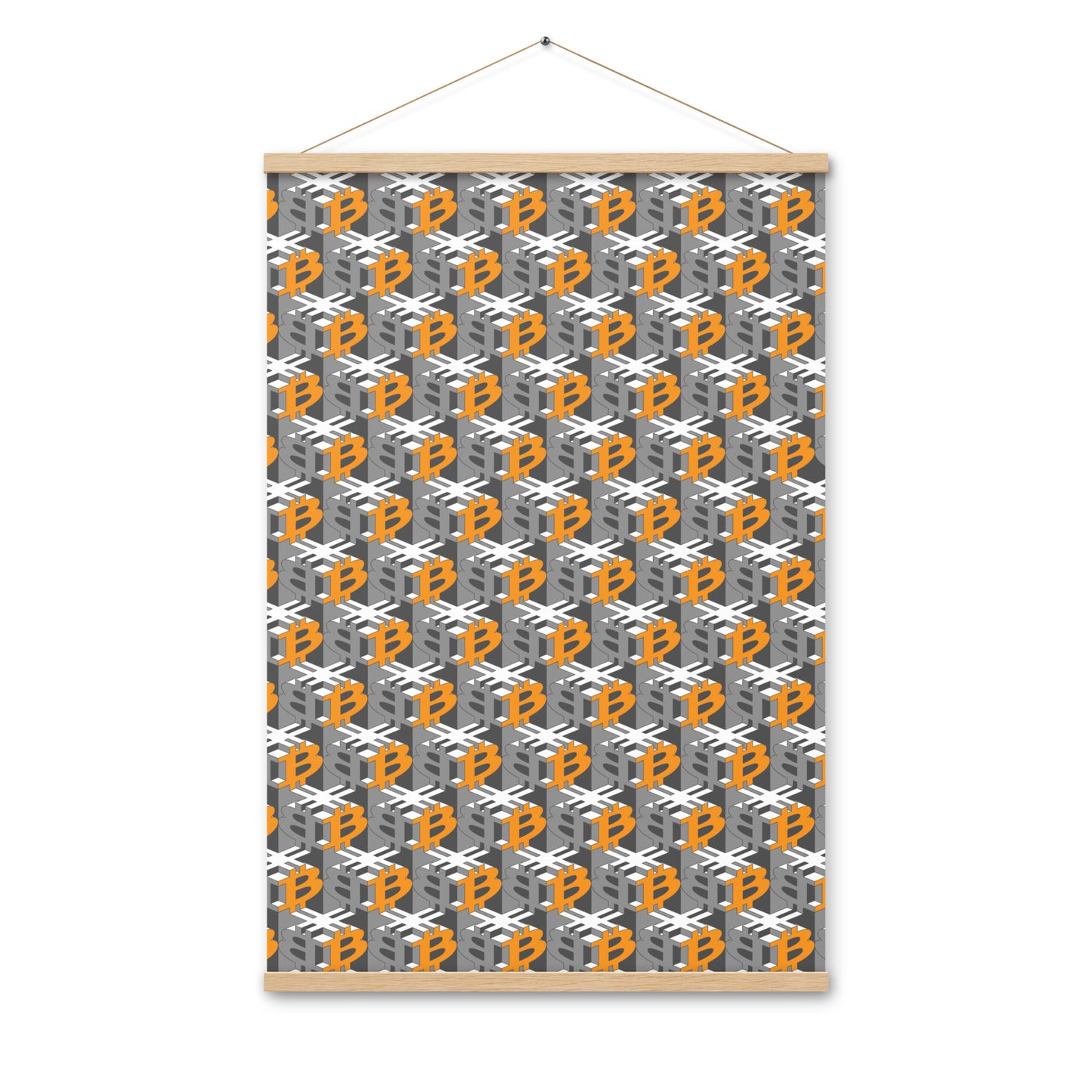 Bitcoin Dice Lattice Gray Poster with hangers