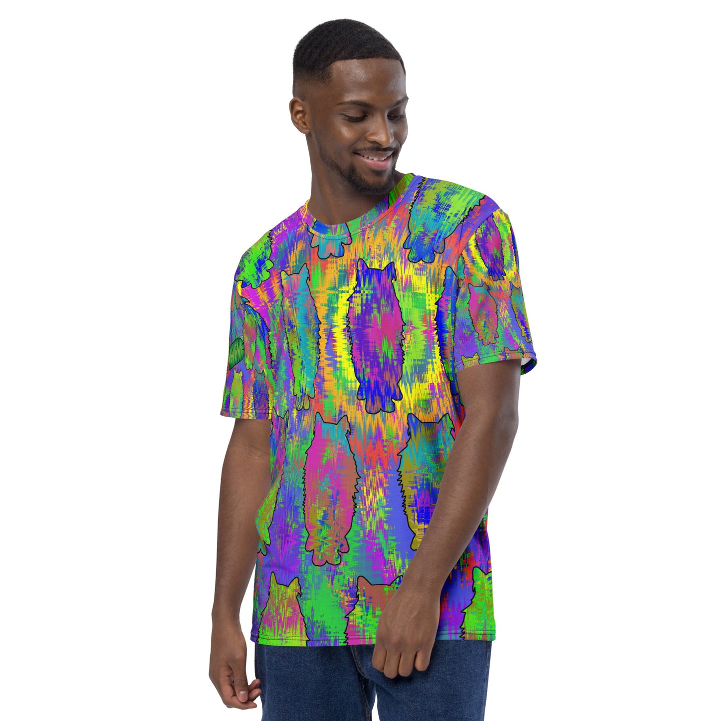 Colorful Cat Static Men's T-Shirt