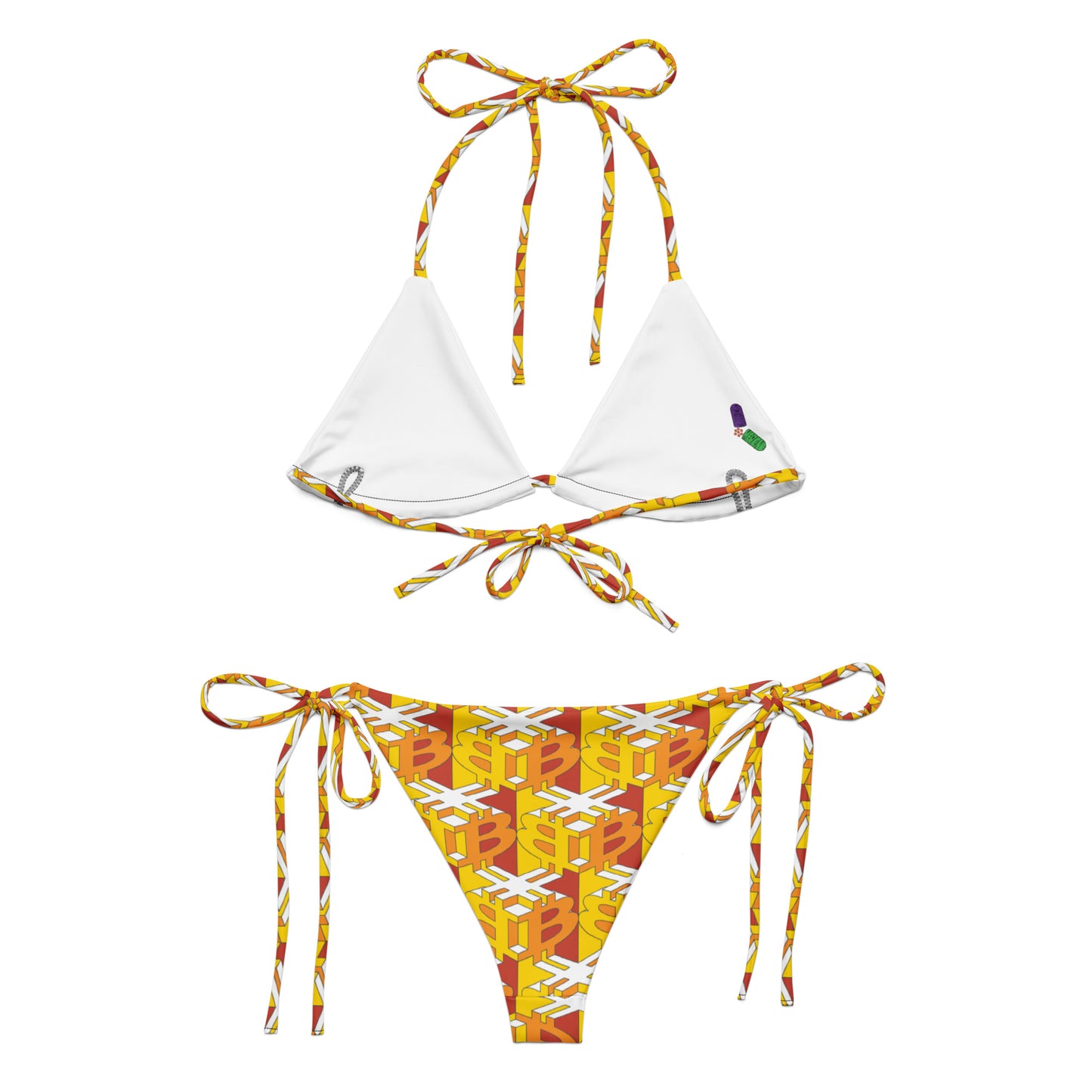 All-over print recycled string bikini