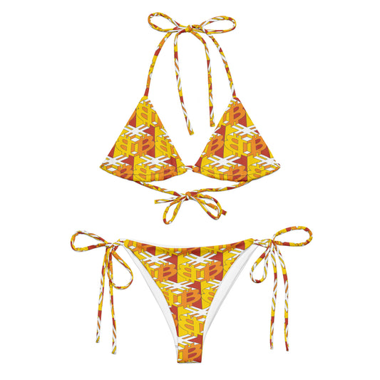 All-over print recycled string bikini