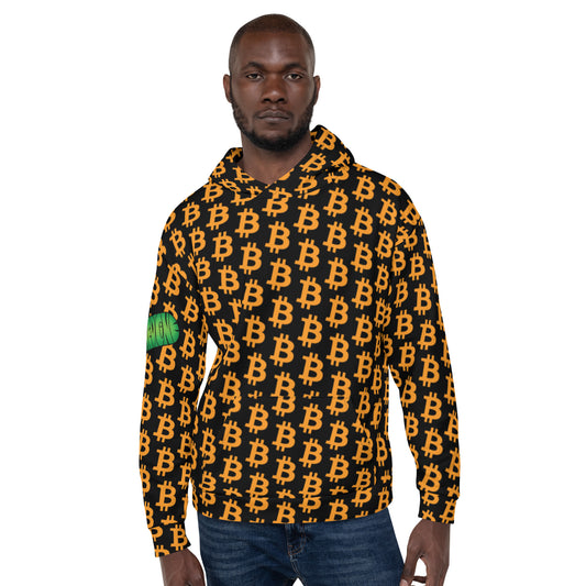 Bitcoin Polka Dot Black Unisex Hoodie