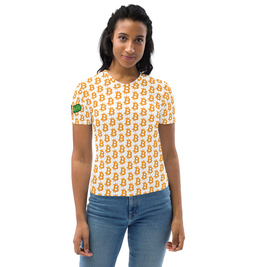 Bitcoin Polka Dots White Women's T-shirt