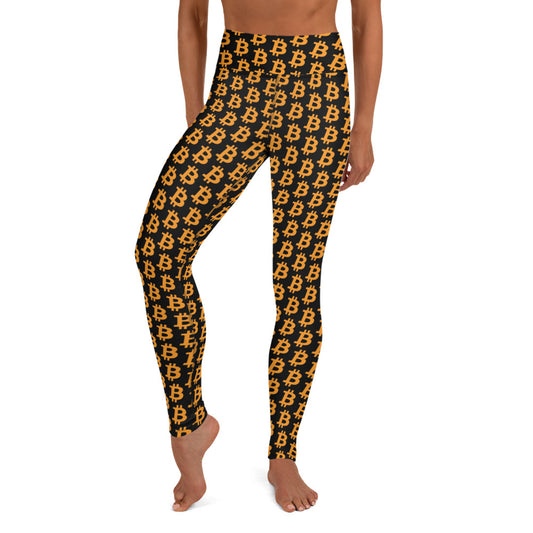 Bitcoin Polka Dot Black Yoga Leggings