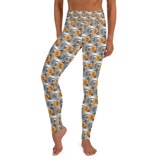 Bitcoin Dice Lattice Gray Yoga Leggings