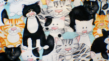 Vehicle Trash Bag - Multi-color Cats with Baby Blue Trim
